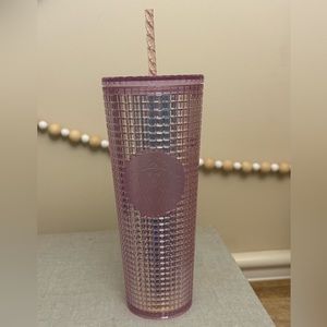NWT Starbucks Sakura Pink Holiday Grid Disco Tumbler Cup